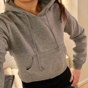 Cropped grey hoodie